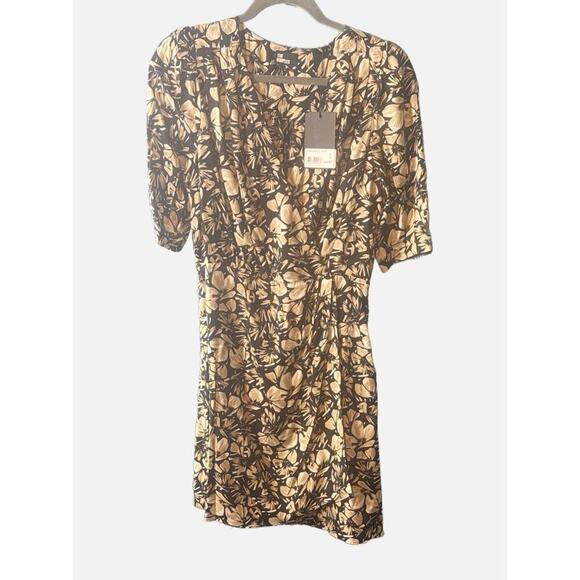 NWT The Kooples M Twill Flowers Faux Wrap Mini Dress Floral V-Neck $365 - Picture 5 of 5